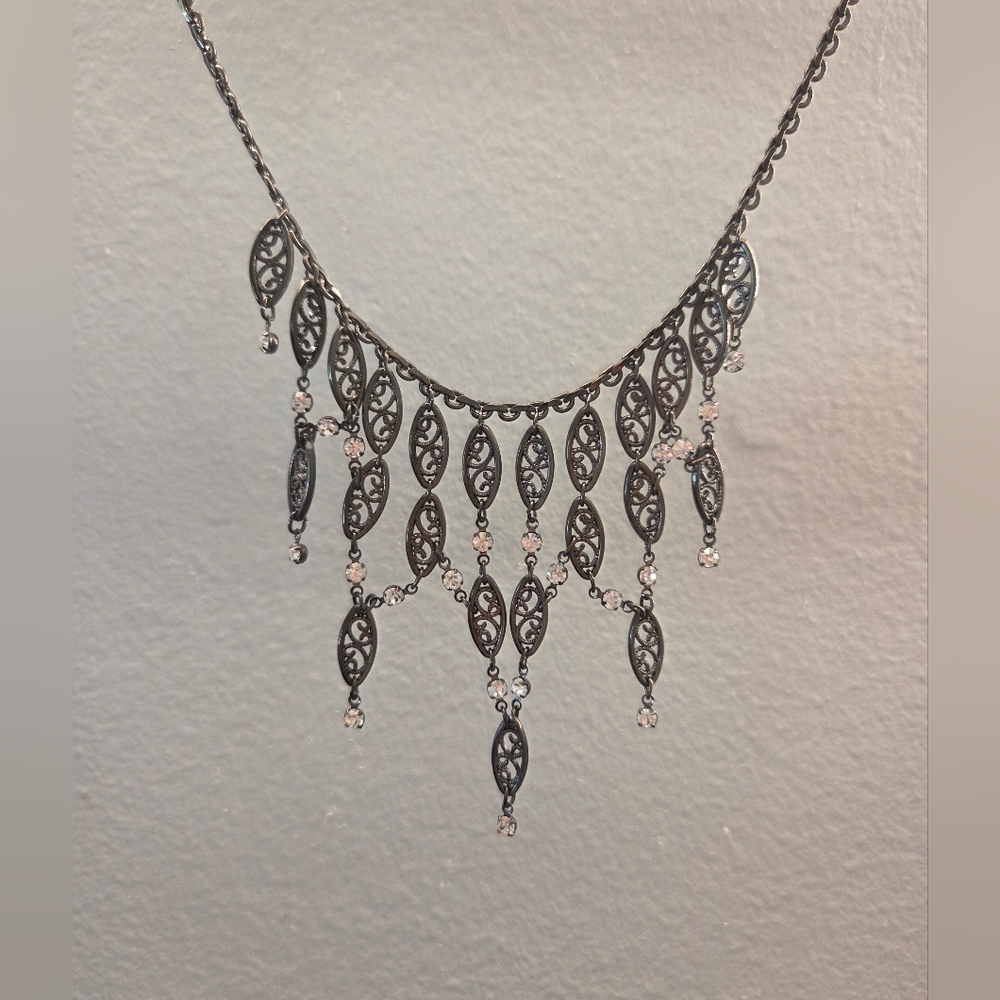 Elegant Silver Chandelier Necklace